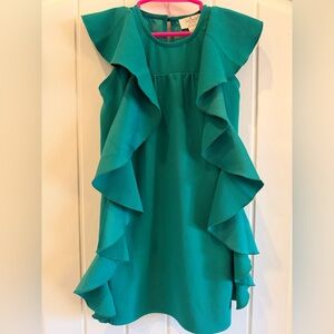 kate spade Teal Ruffle-Trim Dress Girls Size 5